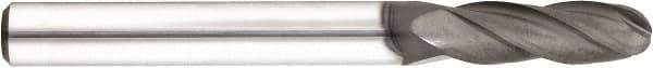Niagara Cutter - 5/64" Diam, 1/4" LOC, 4 Flute Solid Carbide Ball End Mill - Diamond Finish, Single End, 1-1/2" OAL, 1/8" Shank Diam, Spiral Flute - Eagle Tool & Supply
