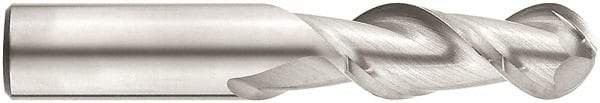 Niagara Cutter - 3/4" Diam, 1-5/8" LOC, 2 Flute Solid Carbide Ball End Mill - TiCN Finish, Single End, 4" OAL, 3/4" Shank Diam, Spiral Flute - Eagle Tool & Supply