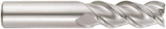 Niagara Cutter - 20mm, 50mm LOC, 20mm Shank Diam, 105mm OAL, 3 Flute, Solid Carbide Square End Mill - Single End, TiCN Finish, Spiral Flute, 45° Helix, Centercutting, Right Hand Cut, Right Hand Flute, Series A345M - Eagle Tool & Supply