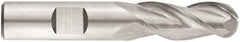 Niagara Cutter - 3/4" Diam, 1-5/8" LOC, 3 Flute Solid Carbide Ball End Mill - AlTiN Finish, Single End, 4" OAL, 3/4" Shank Diam, Spiral Flute - Eagle Tool & Supply