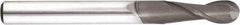 Niagara Cutter - 3/64" Diam, 1/8" LOC, 2 Flute Solid Carbide Ball End Mill - Diamond Finish, Single End, 1-1/2" OAL, 1/8" Shank Diam, Spiral Flute - Eagle Tool & Supply