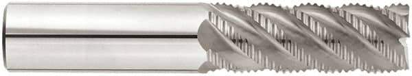 Niagara Cutter - 1/2" Diam, Fine Pitch, 5/8" LOC, 5 Flute Solid Carbide 45° Corner Chamfer Roughing End Mill - AlTiN Finish, 2-1/2" OAL, 1/2" Shank Diam, Single End, Centercutting, 45° Helix - Eagle Tool & Supply