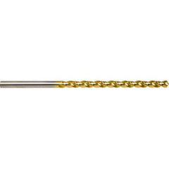 Taper Length Drill Bit: 0.1200″ Dia TiN Finish, RH Cut, Parabolic Flute, Straight Shank, Series 5537