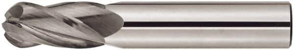 Niagara Cutter - 8mm Diam, 25mm LOC, 4 Flute Solid Carbide Ball End Mill - AlTiN Finish, Single End, 150mm OAL, 8mm Shank Diam, Spiral Flute - Eagle Tool & Supply
