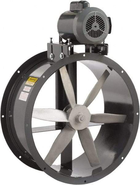 Americraft - 3/4 hp 12" TEFC Belt Drive Tube Axial Duct Fan - 2,044 CFM at 0 Static Pressure, 3,450 RPM, Single Phase - Eagle Tool & Supply