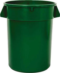 PRO-SOURCE - 32 Gal Green Round Trash Can - Polyethylene - Eagle Tool & Supply