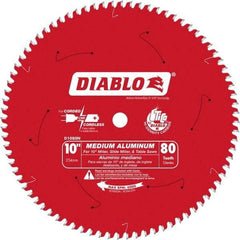 Freud - 10" Diam, 5/8" Arbor Hole Diam, 80 Tooth Wet & Dry Cut Saw Blade - Carbide-Tipped, Burr-Free Action, Standard Round Arbor - Eagle Tool & Supply