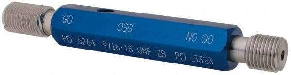 OSG - 9/16-18, Class 2B, Double End Plug Thread Go/No Go Gage - High Speed Steel, Handle Included - Eagle Tool & Supply