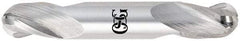 OSG - 1/2" Diam, 5/8" LOC, 3 Flute Solid Carbide Ball End Mill - Uncoated, Double End, 3" OAL, 1/2" Shank Diam, Spiral Flute - Eagle Tool & Supply