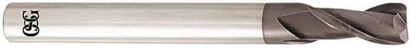 OSG - 1/2", 2 Flute, Single End, Solid Carbide, 0.03" Corner Radius End Mill - 3" OAL, 35° Helix, Right Hand Flute, 1" LOC, Right Hand Cut - Eagle Tool & Supply
