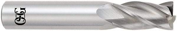 OSG - 3/8", 4 Flute, Single End, Solid Carbide, 0.02" Corner Radius End Mill - 2-1/2" OAL, 30° Helix, Right Hand Flute, 1" LOC, Right Hand Cut - Eagle Tool & Supply