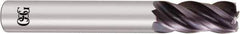 OSG - 1", 4 Flute, Single End, Solid Carbide, 1/8" Corner Radius End Mill - 4" OAL, Right Hand Flute, 1-1/2" LOC, Right Hand Cut - Eagle Tool & Supply