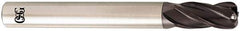 OSG - 3/8", 4 Flute, Single End, Solid Carbide, 0.03" Corner Radius End Mill - 2-1/2" OAL, 35° Helix, Right Hand Flute, 1" LOC, Right Hand Cut - Eagle Tool & Supply