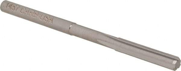 OSG - 3.7mm Solid Carbide Chucking Reamer - Straight Flute, 3.57mm Straight Shank, 19mm Flute Length, 64mm OAL - Eagle Tool & Supply