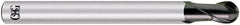 OSG - 1/32" Diam, 3/64" LOC, 2 Flute Solid Carbide Ball End Mill - TiAlN Finish, Single End, 3" OAL, 1/4" Shank Diam, Spiral Flute - Eagle Tool & Supply
