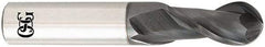 OSG - 10mm Diam, 25mm LOC, 2 Flute Solid Carbide Ball End Mill - TiAlN Finish, Single End, 70mm OAL, 10mm Shank Diam, Spiral Flute - Eagle Tool & Supply