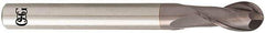 OSG - 3.5mm Diam, 8mm LOC, 2 Flute Solid Carbide Ball End Mill - TiAlN Finish, Single End, 70mm OAL, 6mm Shank Diam, Spiral Flute - Eagle Tool & Supply