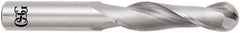 OSG - 8mm Diam, 29mm LOC, 2 Flute Solid Carbide Ball End Mill - TiAlN Finish, Single End, 76mm OAL, 8mm Shank Diam, Spiral Flute - Eagle Tool & Supply