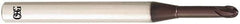 OSG - 2.5mm Diam, 2.5mm LOC, 2 Flute Solid Carbide Ball End Mill - TiAlN Finish, Single End, 60mm OAL, 6mm Shank Diam, Spiral Flute - Eagle Tool & Supply