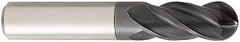 OSG - 8mm Diam, 21mm LOC, 4 Flute Solid Carbide Ball End Mill - TiAlN Finish, Single End, 64mm OAL, 8mm Shank Diam, Spiral Flute - Eagle Tool & Supply