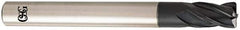 OSG - 12mm, 4 Flute, Single End, Solid Carbide, 0.5mm Corner Radius End Mill - 110mm OAL, 30° Helix, Right Hand Flute, 18mm LOC, Right Hand Cut, - Eagle Tool & Supply