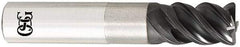 OSG - 1", 1-1/2" LOC, 1" Shank Diam, 4" OAL, 3 Flute, Solid Carbide Square End Mill - Single End, TiAlN Finish, Spiral Flute, 60° Helix, Centercutting, Right Hand Cut, Right Hand Flute, Series HP456 - Eagle Tool & Supply