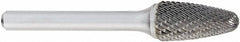 OSG - 1/2" Cut Diam, 1/4" Shank Diam, Tree with Radius Head Burr - Carbide, Radius End, 1" LOC, 6" OAL - Eagle Tool & Supply