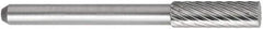 OSG - 5/32" Cut Diam, 1/8" Shank Diam, Cylinder with Radius Head Fluted Cut Burr - Carbide, Radius End, 1/2" LOC, 1-1/2" OAL - Eagle Tool & Supply