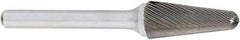 OSG - 1/2" Cut Diam, 1/4" Shank Diam, Cone Head Fluted Cut Burr - Carbide, Radius End, 1-1/8" LOC, 2" OAL - Eagle Tool & Supply