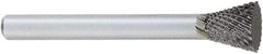 OSG - 1/2" Cut Diam, 1/4" Shank Diam, Inverted Cone Head Burr - Carbide, Flat End, 1/2" LOC, 2" OAL - Eagle Tool & Supply