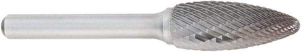 OSG - 1/2" Cut Diam, 1/4" Shank Diam, Flame Head Burr - Carbide, Radius End, 1-1/4" LOC, 2" OAL - Eagle Tool & Supply