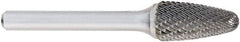 OSG - 3/8" Cut Diam, 1/4" Shank Diam, Tree with Radius Head Burr - Carbide, Radius End, 3/4" LOC, 2" OAL - Eagle Tool & Supply