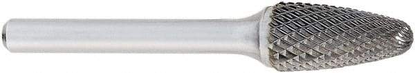 OSG - 19mm Cut Diam, 6mm Shank Diam, Tree with Radius Head Burr - Carbide, Radius End, 25mm LOC, 50mm OAL - Eagle Tool & Supply