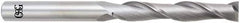 OSG - 18mm, 76mm LOC, 18mm Shank Diam, 153mm OAL, 2 Flute, Solid Carbide Square End Mill - Single End, Uncoated, Spiral Flute, 30° Helix, Centercutting, Right Hand Cut, Right Hand Flute, Series 482 - Eagle Tool & Supply
