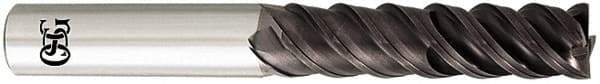 OSG - 12mm, 30mm LOC, 12mm Shank Diam, 102mm OAL, 4 Flute, Solid Carbide Square End Mill - Single End, TiAlN Finish, Spiral Flute, 50° Helix, Centercutting, Right Hand Cut, Right Hand Flute, Series HP451 - Eagle Tool & Supply