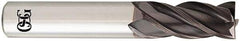 OSG - 7/8", 1-1/2" LOC, 7/8" Shank Diam, 4" OAL, 4 Flute, Solid Carbide Square End Mill - Single End, TiAlN Finish, Spiral Flute, 35° Helix, Centercutting, Right Hand Cut, Right Hand Flute, Series HP441 - Eagle Tool & Supply