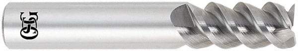 OSG - 1", 1-1/2" LOC, 1" Shank Diam, 4" OAL, 3 Flute, Solid Carbide Square End Mill - Single End, Uncoated, Spiral Flute, 60° Helix, Centercutting, Right Hand Cut, Right Hand Flute, Series 460C - Eagle Tool & Supply