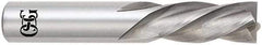 OSG - 1", 1-1/2" LOC, 1" Shank Diam, 4" OAL, 4 Flute, Solid Carbide Square End Mill - Single End, Uncoated, Spiral Flute, 30° Helix, Centercutting, Right Hand Cut, Left Hand Flute, Series 447 - Eagle Tool & Supply