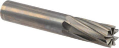 OSG - 1/2", 1" LOC, 1/2" Shank Diam, 3" OAL, 8 Flute, Solid Carbide Square End Mill - Single End, Uncoated, Spiral Flute, 15° Helix, Centercutting, Right Hand Cut, Right Hand Flute, Series 408 - Eagle Tool & Supply