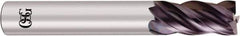OSG - 5/8", 1-1/4" LOC, 5/8" Shank Diam, 3-1/2" OAL, 4 Flute, Solid Carbide Square End Mill - Single End, EXO Finish, Spiral Flute, Centercutting, Right Hand Cut, Right Hand Flute, Series 2050 - Eagle Tool & Supply