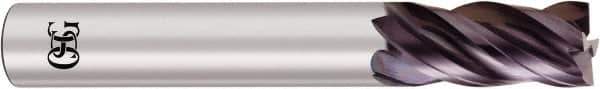 OSG - 1", 1-1/2" LOC, 1" Shank Diam, 4" OAL, 4 Flute, Solid Carbide Square End Mill - Single End, EXO Finish, Spiral Flute, Centercutting, Right Hand Cut, Right Hand Flute, Series 2050 - Eagle Tool & Supply