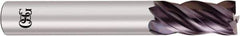 OSG - 1", 1-1/2" LOC, 1" Shank Diam, 4" OAL, 4 Flute, Solid Carbide Square End Mill - Single End, EXO Finish, Spiral Flute, Centercutting, Right Hand Cut, Right Hand Flute, Series 2050 - Eagle Tool & Supply