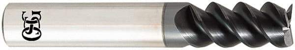 OSG - 10mm, 25mm LOC, 10mm Shank Diam, 70mm OAL, 3 Flute, Solid Carbide Square End Mill - Single End, TiAlN Finish, Spiral Flute, 60° Helix, Centercutting, Right Hand Cut, Right Hand Flute, Series HP460 - Eagle Tool & Supply
