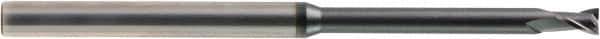 OSG - 3/32", 9/64" LOC, 1/4" Shank Diam, 2-1/2" OAL, 2 Flute, Solid Carbide Square End Mill - Single End, TiAlN Finish, Spiral Flute, 30° Helix, Centercutting, Right Hand Cut, Right Hand Flute, Series HP410 - Eagle Tool & Supply