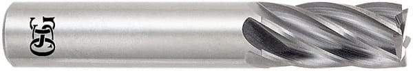OSG - 9/16", 1-1/8" LOC, 9/16" Shank Diam, 3-1/2" OAL, 6 Flute, Solid Carbide Square End Mill - Single End, Uncoated, Spiral Flute, 30° Helix, Centercutting, Right Hand Cut, Right Hand Flute, Series 461 - Eagle Tool & Supply