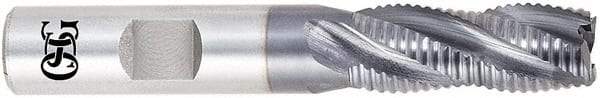 OSG - 5/8" Diam, 5/8" LOC, 3 Flute Cobalt Roughing Square End Mill - TiCN Finish, 2-3/4" OAL, 5/8" Shank Diam, Single End, Centercutting - Eagle Tool & Supply