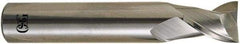 OSG - 7.5mm, 16mm LOC, 8mm Shank Diam, 60mm OAL, 2 Flute, Solid Carbide Square End Mill - Single End, Uncoated, Spiral Flute, 30° Helix, Right Hand Cut, Right Hand Flute, Series 8120 - Eagle Tool & Supply