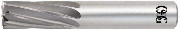 OSG - 1", 1-1/2" LOC, 1" Shank Diam, 4" OAL, 14 Flute, Solid Carbide Square End Mill - Single End, Uncoated, Spiral Flute, 15° Helix, Centercutting, Right Hand Cut, Right Hand Flute, Series 408 - Eagle Tool & Supply