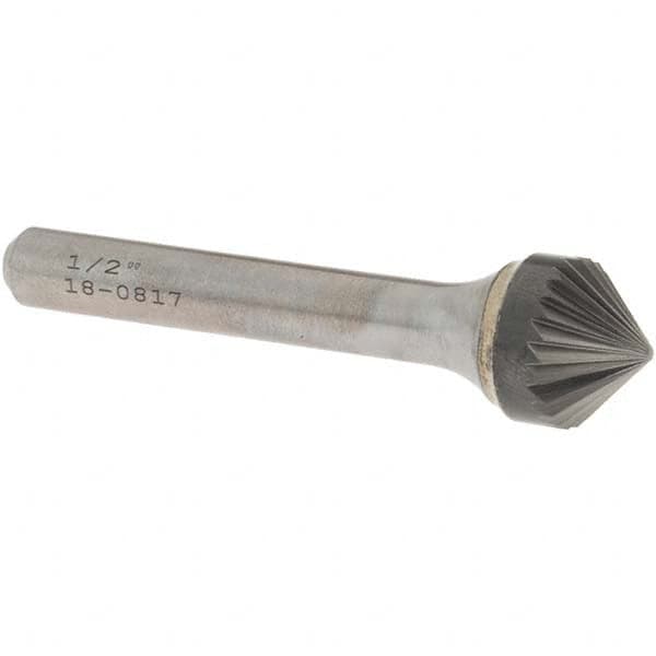 OSG - 1/2" Head Diam, 1/4" Shank Diam, 24 Flute 90° Solid Carbide Countersink - Eagle Tool & Supply