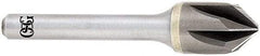 OSG - 1" Head Diam, 1/2" Shank Diam, Multi Flute 82° Solid Carbide Countersink - Bright Finish, Single End, Straight Shank, Right Hand Cut - Eagle Tool & Supply